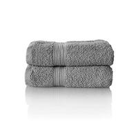 Glart - Lot de Serviettes Éponge de Qualité Supérieure, Gamme Disponible en 6 Coloris et 5 Tailles, Coloris : Gris Platine, 2 Serviettes de Toilette de 50 X 100 cm