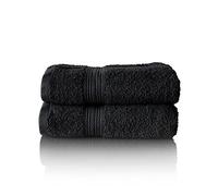 Glart - Lot de Serviettes Éponge de Qualité Supérieure, Gamme Disponible en 6 Coloris et 5 Tailles, Coloris : Noir, 2 Serviettes de Toilette de 50 X 100 cm