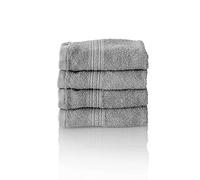 Glart - Lot de Serviettes Éponge de Qualité Supérieure, Gamme Disponible en 6 Coloris et 5 Tailles, Coloris : Gris Platine, 4 Serviettes Invités de 30 X 50 cm