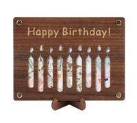 GlasFlength Emballage cadeau en argent pour anniversaire, cadeau d'argent en bois, avec support, cadeau d'argent amusant pour la famille, les amis et les collègues