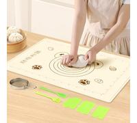 GlasFlength Grande Tapis Patisserie, 70×50cm Avec 3 Grattoirs Anti-Adhésif Antidérapant Tapis Patisserie Silicone Avec Mesures Reutilisable Tapis Silicone Cuisine pour Pâte Macaron Biscuit