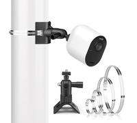 GlasFlength Support de Mât à 360 ° pour Caméra de Surveillance Eufycam/Arlo/Wyze, Support de Caméra avec 4 Anneaux de Serrage Réglables Support Mural Intérieure Extérieure pour Caméra (Noir)