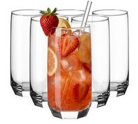 Glasmark KROSNO 1992 Lot de 6 Verres Hauts 340ml pour Cocktails et Jus - Verre Transparent avec Fond Biseauté pour Cuisine et Gastronomie - Robuste et Stable - Lavables au Lave-Vaisselle