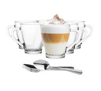 Glasmark KROSNO 1992 s À Café Thermiques Lot De 6 200 ml En Transparent Thé Latte Cappuccino Avec Cuillères