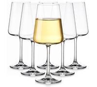 Glasmark KROSNO 1992 Verres à Vin Blanc et Rosé Design 390 ml, Lot de 6 | Verre à pied design géométrique, verre européen, pour vin blanc, rosé, apéritif, service de table, cadeau