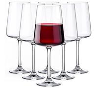 Glasmark KROSNO 1992 Verres à Vin Rouge Design, 490 ml, Lot de 6 | Verre à pied géométrique, calice trapèze, service de 6, verre européen, lavable en lave-vaisselle