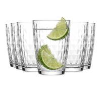 Glasmark KROSNO 1992 Verres Longdrink Set de 6 380 ml | Verres Highball taillés diamant pour Gin Tonic & Mojito