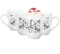 Glasmark Krosno Lot de 4 tasses à café en porcelaine avec anse Blanc 300 ml