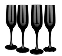 Glasmark Krosno Lot de 4 verres à vin mousseux 0,2 l Verres à champagne Prosecco Verres à champagne Noir 4 x 200 ml