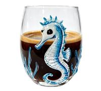 Glass Drinking Cups 3D Marine Animal Water Tumbler, Stemless Wine Glasses