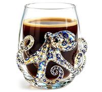 Glass Drinking Cups 3D Marine Animal Water Tumbler, Stemless Wine Glasses