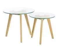 GLASS - Lot de 2 Tables Gigognes Rondes Verre Trempé - Altobuy Transparent G