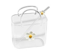 Glass Purse 770ml with Straw - Shaped Clear Cup Glass Purse Vase