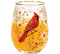 Glass Tea Cups 14oz Embossed Bird Gold Rimmed Glassware Features A Bee Or B