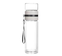 Glass Tea Infuser - Portable Travel Tea Bottle with Steel Strainer