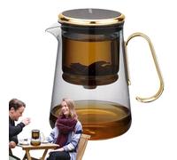 Glass Usfuser Tea Pot - Magnet Glass Tea, élégant Tekettle | En verre avec infuseur, couvercle aimanté, feuilles de thé pour feuilles de thé, thé à fleurs, avec passoires, fabrication élégante