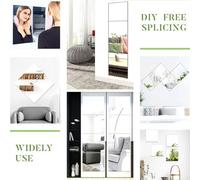 Glass Wall Mirrors Sticker 10 Pieces, 15 X 15 Cm Hd Adhesive Mirror Decorative Square Mirrors Frameless For Bathroom, Kitchen, Bedroom, Entrance And Living Room