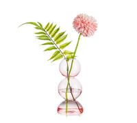 Glasseam Joli vase à fleurs rose, vase en verre unique fait à la main pour fleurs, décoration esthétique, petit bourgeon, vase de propagation moderne en boule, vases décoratifs ronds pour salon, salle