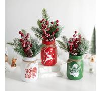 Glasseam Vases en Verre de Noël pour la Décoration: Lot de 3 Bocaux Mason Imprimés - Petits Vases pour Le Salon, la Chambre, la Cuisine et la Cheminée