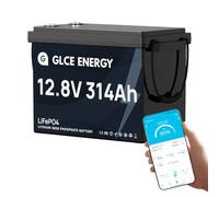 GLCE ENERGY Batterie 12V 300Ah LiFePO4, 3840Wh Batterie au Lithium avec des cellules de qualité A et 200A BMS, 4000~15000 Cycles, Support série/parallèle, Parfait pour l'énergie Solaire