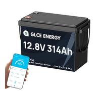 GLCE ENERGY Batterie Lithium 12V 300Ah, BMS 200A intégré, Rechargeable 3840Wh Batterie LiFePO4, 4000~15 000 Cycles, pour Solaire Marine RV