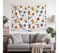 GLCWARM Chaussettes Forme De Cloche Noël Tapisserie Murale | Tapisserie Murales Murale Tissu Illustrations De Dessins Animés Pour Chambre Salon Collège Dortoir Tenture Murale 130 X 150Cm