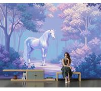 GLCWARM Papier Peint Panoramique 3D 300X210Cm Fresque Murale Pégase Des Forêts | Tapisserie Intissé Animaux Fantastiques Pour Salon Chambre, Bureau Décoration Murale Grande Taille