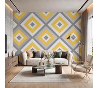 GLCWARM Papier Peint Panoramique 3D Losange Brisé 200X140Cm | Papier Peint Murale Intissé Géométrie Pop,Tapisserie Murale Pour Salon Chambre Maison Décoration Intérieure