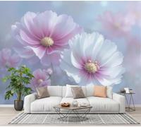 GLCWARM Papier Peint Panoramique Fleurs De Cosmos 400X280Cm | Plantes De Rêve Revêtement Mural Décoration Chambre Design Moderne Intissé Tapisserie Photo Pour Chambre Salon