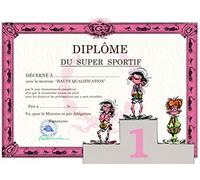 GLDP-7027 Gaston Lagaffe Carte double avec enveloppe Diplôme du Super Sportif - Podium Compétition Sport Médaille Sportive