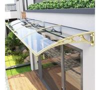 GLDYTVF Auvent de terrasse extérieur 99 x 269 cm, avec kit de Fixation en Acier et Plastique, Panneau Transparent et Fixation dorée, idéal pour l'entrée et l'ombrage du Jardin.
