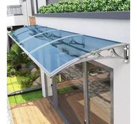 GLDYTVF Auvent extérieur 32 x 110 po - Auvent de terrasse avec kit de Fixation en Acier, Toile Bleue pour terrasses et porches, kit d'installation Complet, résistant aux intempéries et Durable