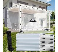 GLDYTVF Bâche imperméable Transparente Ultra-résistante 110 g/m², 1,7 m x 3,7 m, résistante aux déchirures et au Vent, avec œillets, pour la Protection extérieure de Votre Jardin, terrasse ou auvent