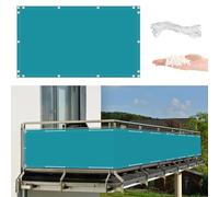 GLDYTVF Filet d'ombrage pour Balcon 110 x 750 cm, résistant aux intempéries, en PEHD 165 g/m², avec Attaches et Corde. Clôture extérieure pour Balcon d'appartement, Bleu.