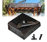 GLDYTVF Toile d'ombrage 3,65 x 3,96 m pour Le Jardinage - Bâche Noire en Maille occultante avec œillets pour Plantes, Serre, terrasse, poulailler, tomates - Filet d'ombrage extérieur avec Protection