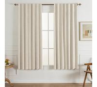 Gleantdeco Rideaux Occultants Thermiques Mélange Lin Crème 2 Panneaux, 100% Anti-UV et Isolant Anti Froid et Chaleur pour Chambre Salon, 127L X 175H cm