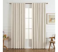 Gleantdeco Rideaux Occultants Thermiques Mélange Lin Crème 2 Panneaux, 100% Anti-UV et Isolant Anti Froid et Chaleur pour Chambre Salon, 127L X 215H cm