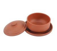 GLEAVI 1ensemble Bol à Riz Poterie Ancienne avec Couvercle Bol Vapeur Multifonction pour Soupe Nouilles et Cuisson Vapeur à Riz Ménager