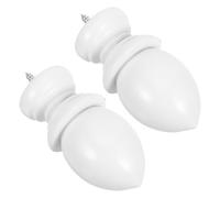 GLEAVI 2 Pièces Embouts Décoratifs en Bois Blanc pour Tringles à Rideaux, Finition Résistante aux Rayures, Petite Taille pour Chambres et Bureaux