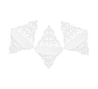 GLEAVI 3 Pièces Étagère Murale Européenne Blanche à Motifs Décoratifs, 31 | Structure Ouverte Ornements Sculptés, pour Couloirs et Espaces Vintage