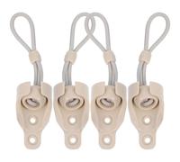 GLEAVI 4ensemble Kit Cordons à Ressort Beige avec Embouts pour Stores Enrouleurs Extérieurs Fixation Antivent pour Stores Roulants et Brise-Vue Installation Facile sans Outils Polyvalent