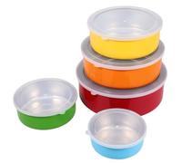 GLEAVI 5 Pièces Bols de Conservation Alimentaires en Acier Inoxydable | Couvercles PP, Rangement Hermétique, Facile à Transporter, Poli Finement, Cuisine et Goûter