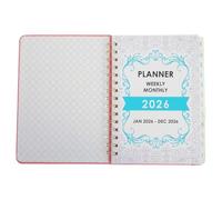 GLEAVI Agenda 2026 à Spirale Rose en Pu avec Suivi des Objectifs et Onglets Mensuels, Carnet Quotidien pour Réunions et Voyages, pour Étudiants et Professionnels