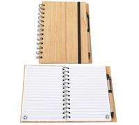 GLEAVI Bloc-notes à Spirale Couverture en Bambou, Texture Fine, pour Étudiants, Adapté aux Prises de Notes et Dessins