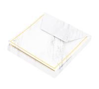 GLEAVI Bloc-notes Autocollant Marbre Blanc 100 Feuilles Papier Lisse Écriture Facile pour Notes Quotidiennes et Fournitures Scolaires Pratiques