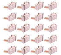GLEAVI Boîtes de Rangement pour Bonbons en Papier Kraft Vintage, Lot de 20 Valises Décoratives Couleur Marron, Boîte à Bonbons pour Mariage et Fête, Mallette Présent Originale et