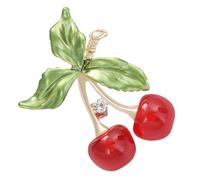 GLEAVI Broche Cerise en Alliage avec Cristaux Rouge, Accessoire Chic et Polyvalent Porté Quotidien Confortable et Élégant