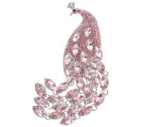 GLEAVI Broche Paon Vintage en Métal Cristaux et Pampilles Longues, Épingle de Sûreté pour Vêtements, Broche Décorative Féminine Légère, Accessoire Élégant pour Fêtes et Usage Quotidien