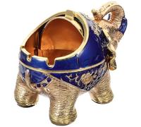 GLEAVI Cendrier D’éléphant Décoratif en Alliage de Zinc pour Bureau | Bleu, Stocke les Cendres, Garde le Salon Propre, Cendrier Original Humour, Boîte Fumeur