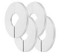 GLEAVI Couvercle Décoratif Rond en Acier Inoxydable Argenté, Design Clip-on Facile à Installer pour Conduits D'air et Tuyaux, Lot de 4 Pièces, pour Maisons et Centres Commerciaux
